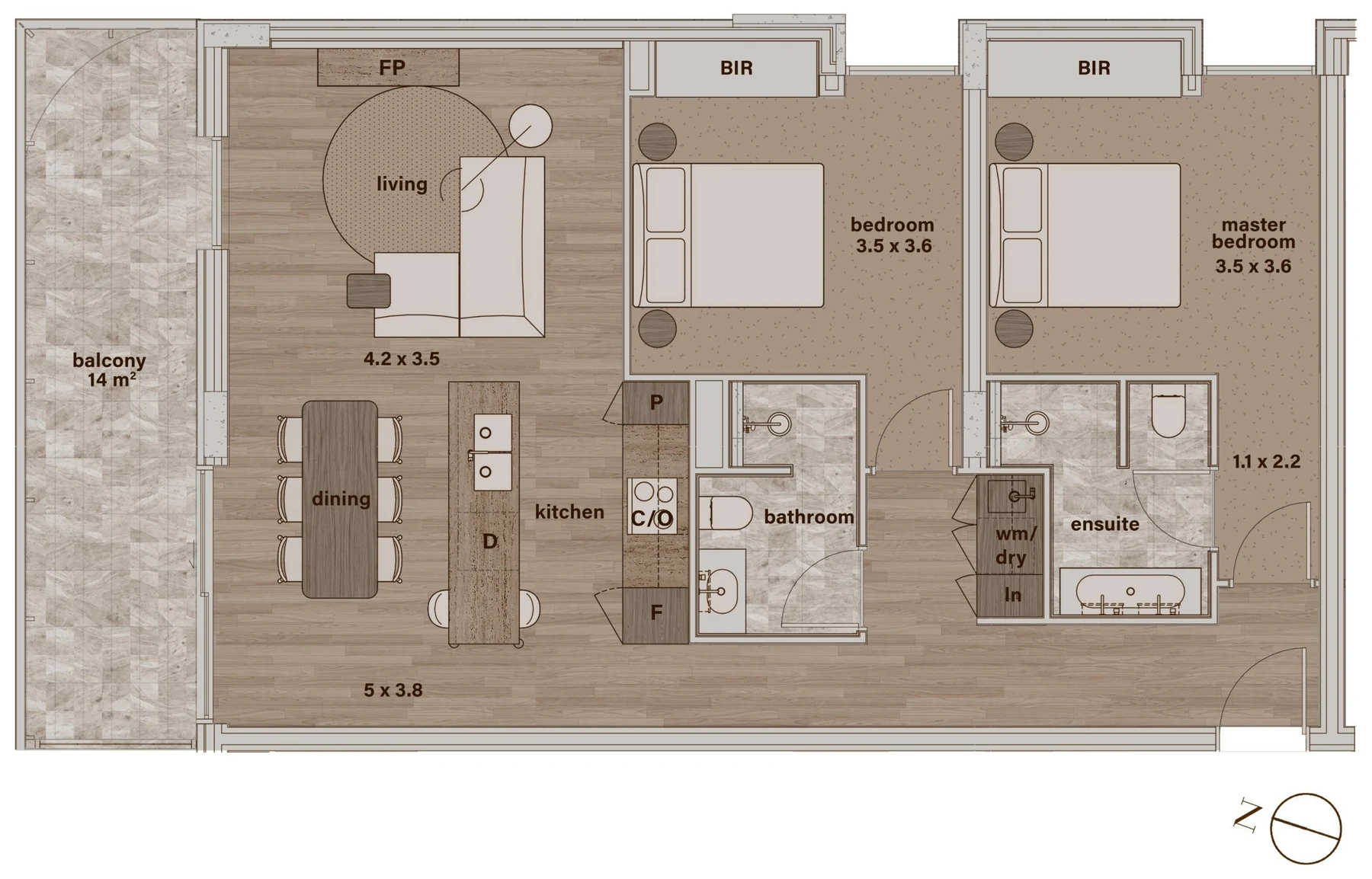 Floor plan, residence 402